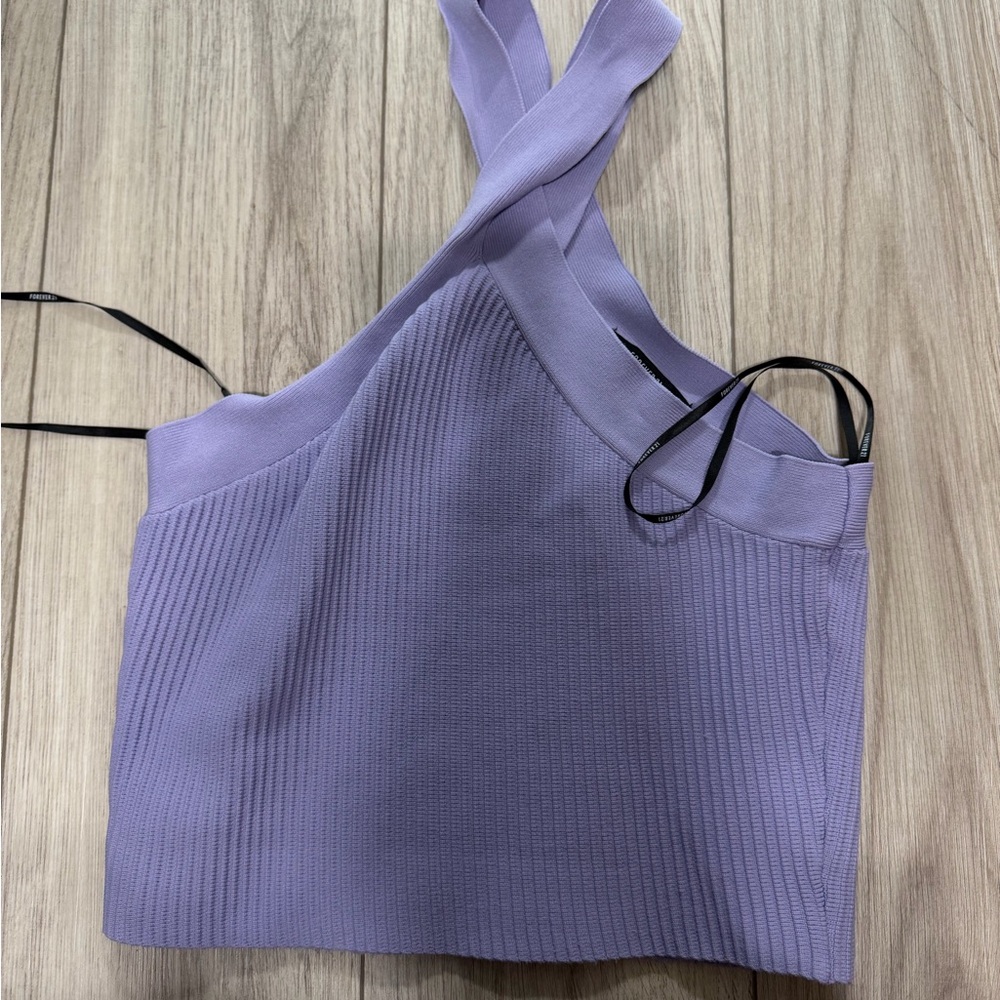 Forever 21 Lavender Ribbed Crop Top
